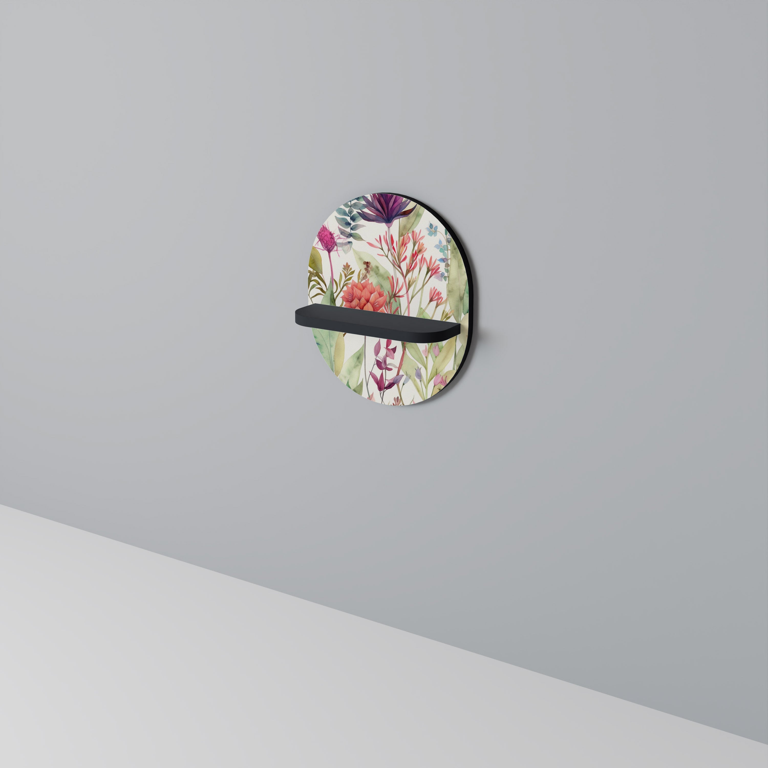 HERBAL FIESTA Prateleira Oval Decorativa em Acabamento Preto