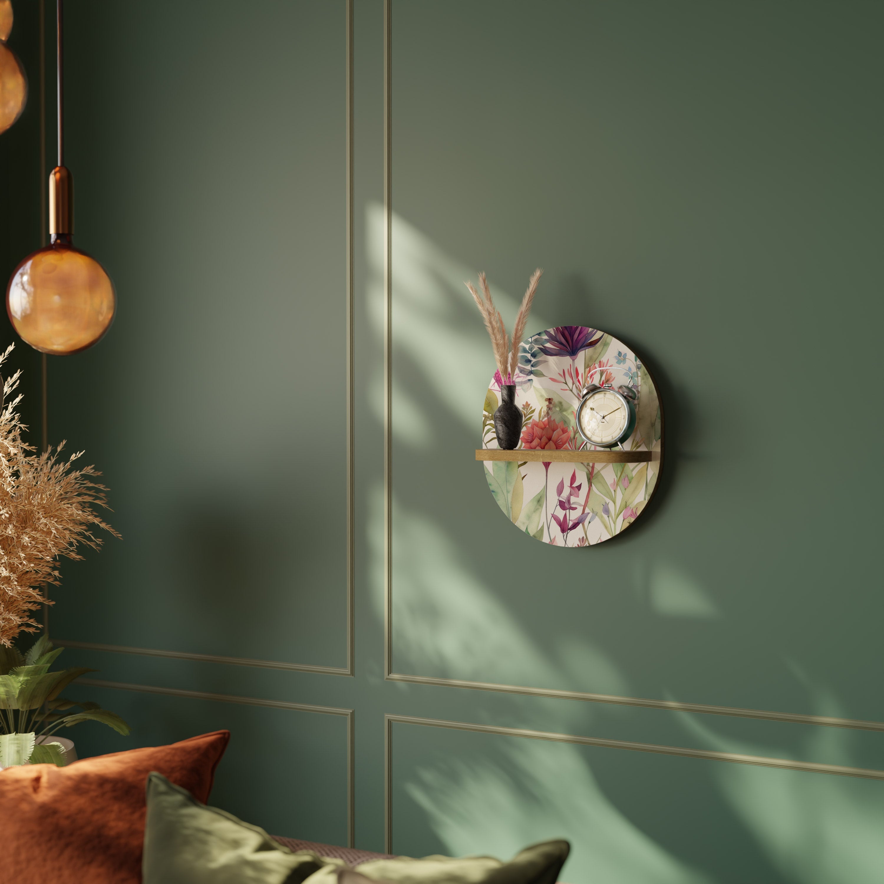 HERBAL FIESTA Prateleira Oval Decorativa em Efeito Carvalho