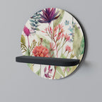 HERBAL FIESTA Prateleira Redonda Decorativa em Acabamento Preto