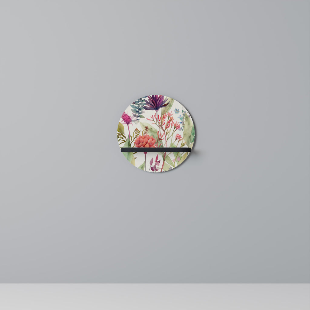 HERBAL FIESTA Prateleira Redonda Decorativa em Acabamento Preto