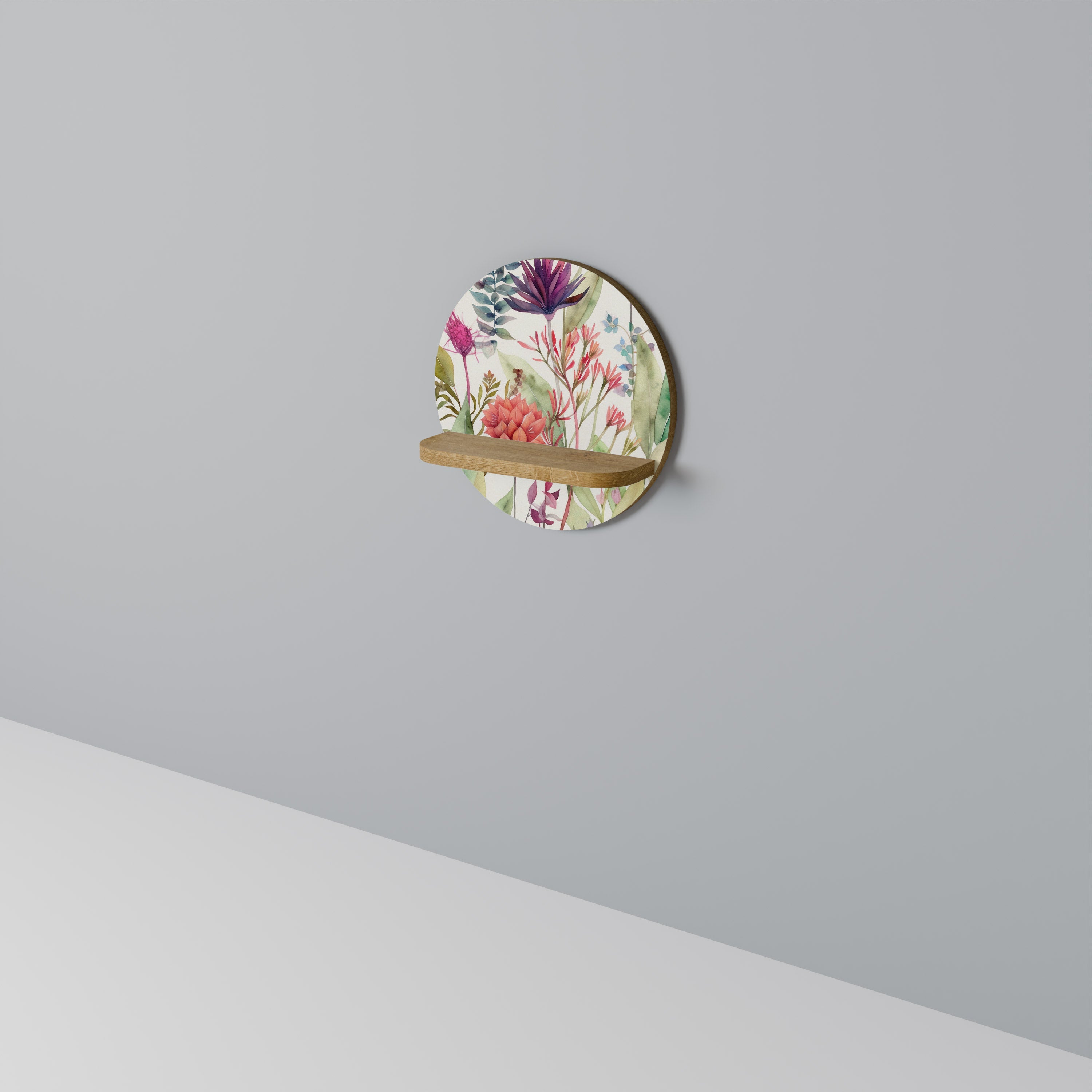 HERBAL FIESTA Prateleira Redonda Decorativa em Efeito Carvalho