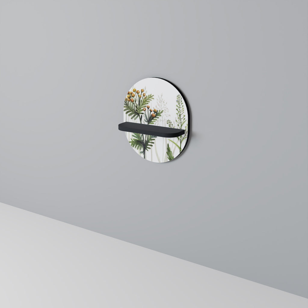 HERBAL DREAM Prateleira Oval Decorativa em Acabamento Preto