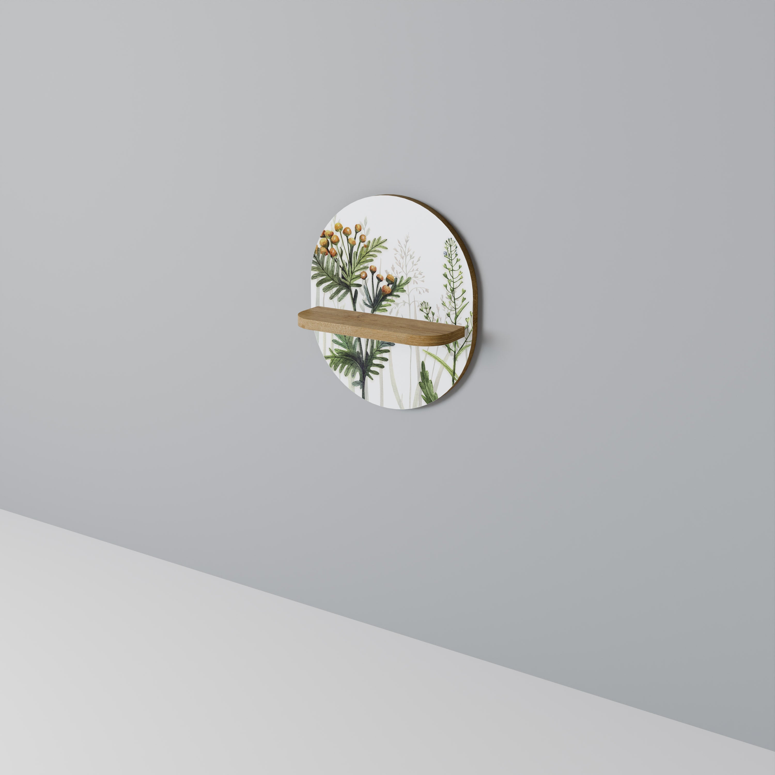 HERBAL DREAM Prateleira Oval Decorativa em Efeito Carvalho