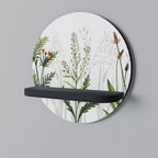 HERBAL DREAM Round Art Shelf In Black Finish