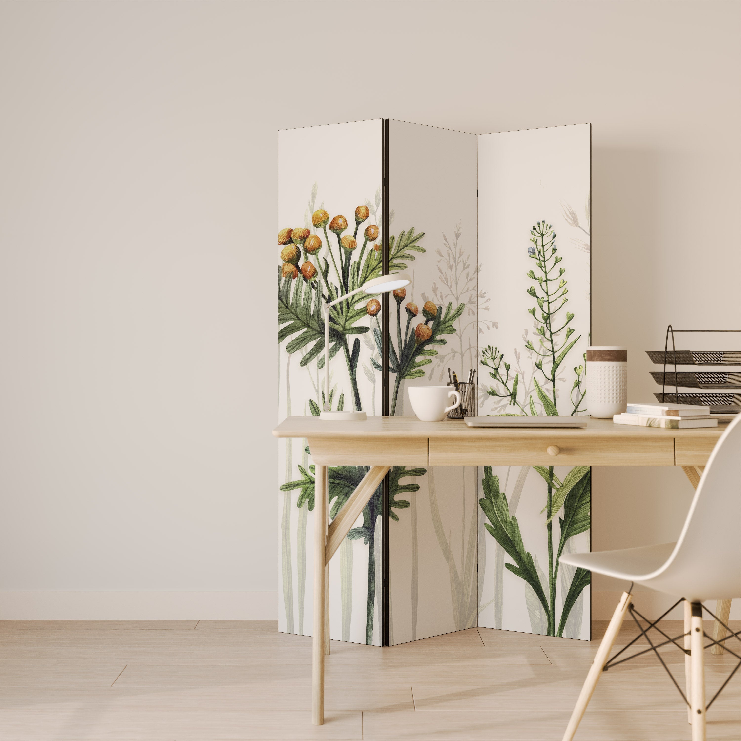 HERBAL DREAM Biombo Decorativo de 3 Painéis