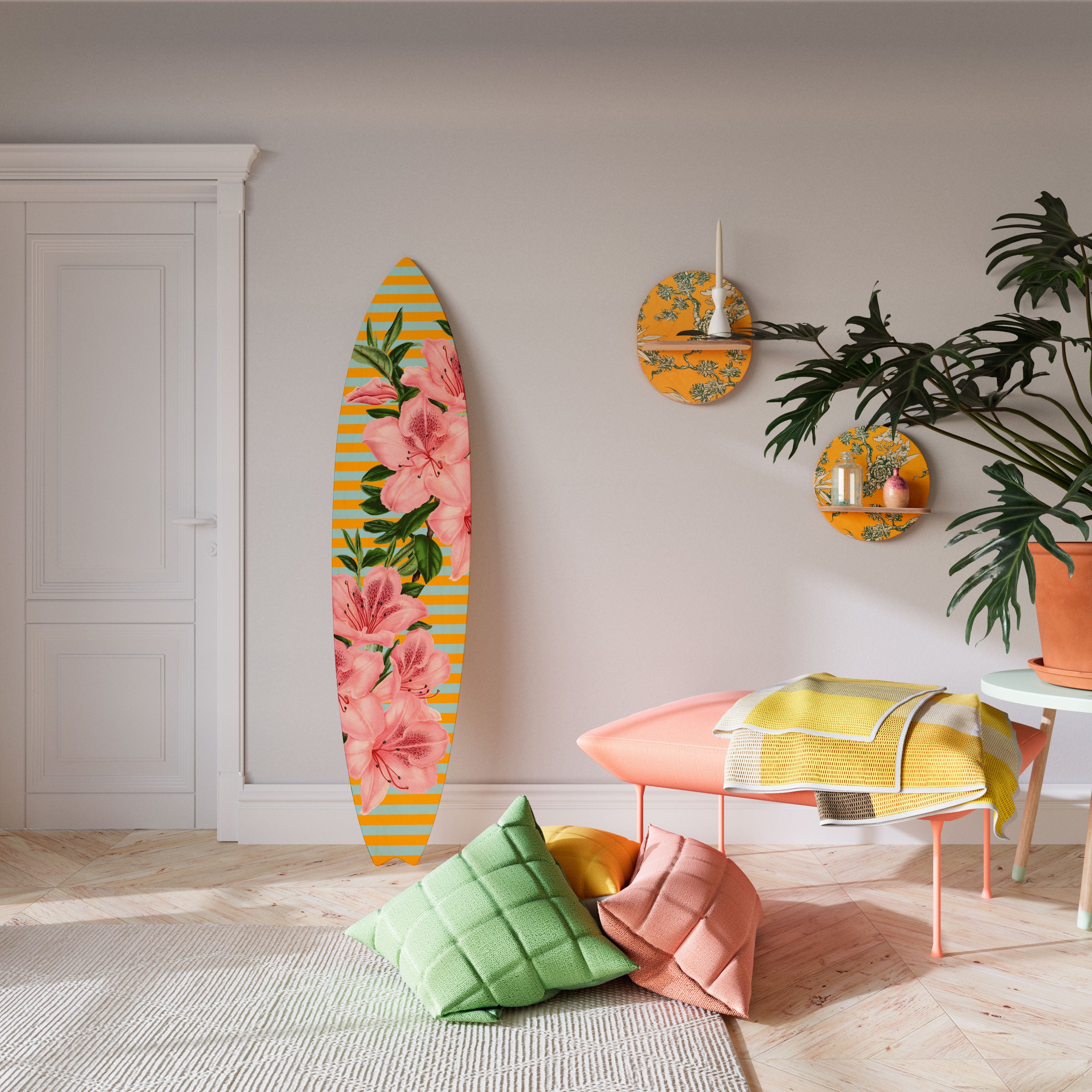 FRAGILE BEAUTY Prancha de surf decorativa em contraplacado
