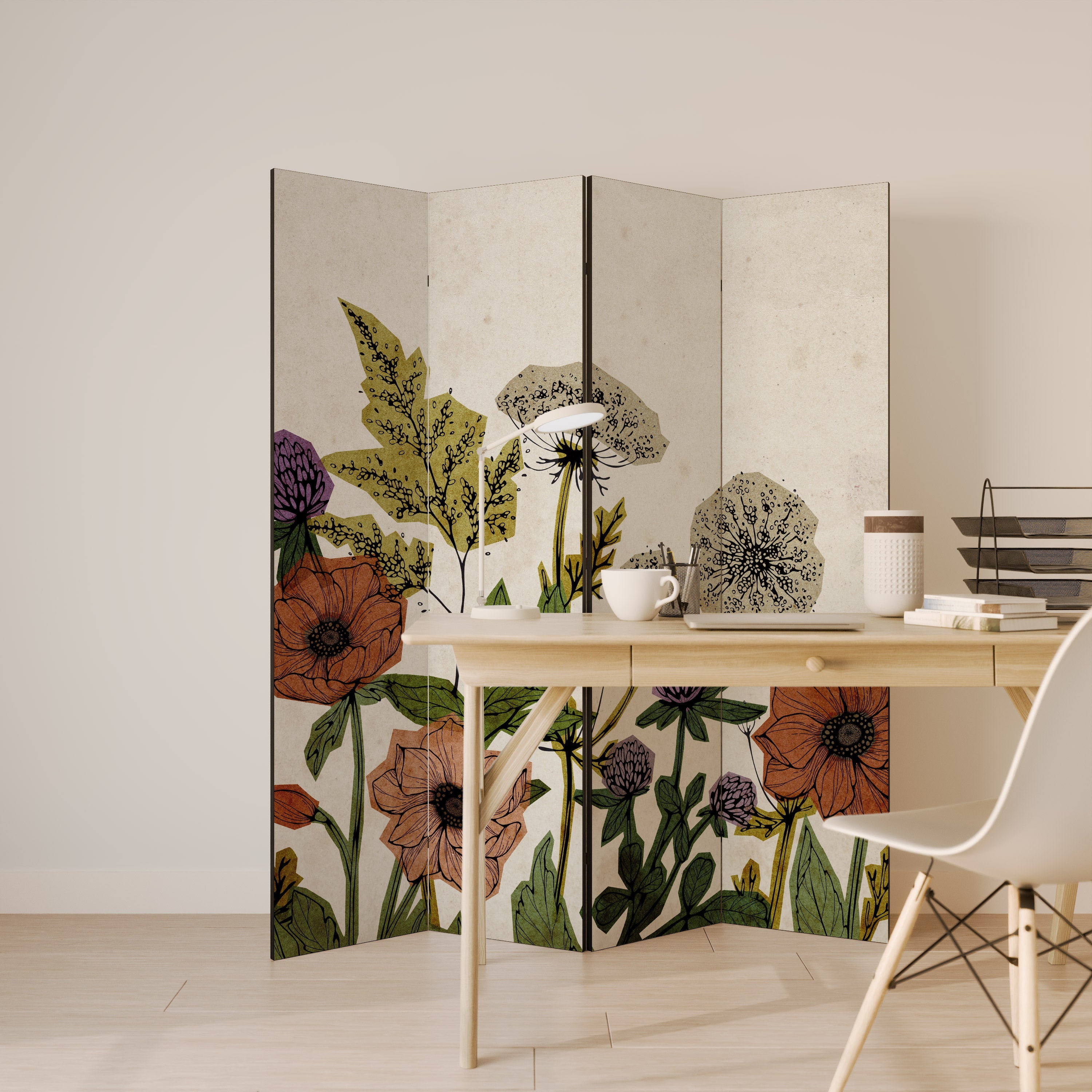 SPROUT ELEGANCE Biombo Decorativo de 4 Painéis