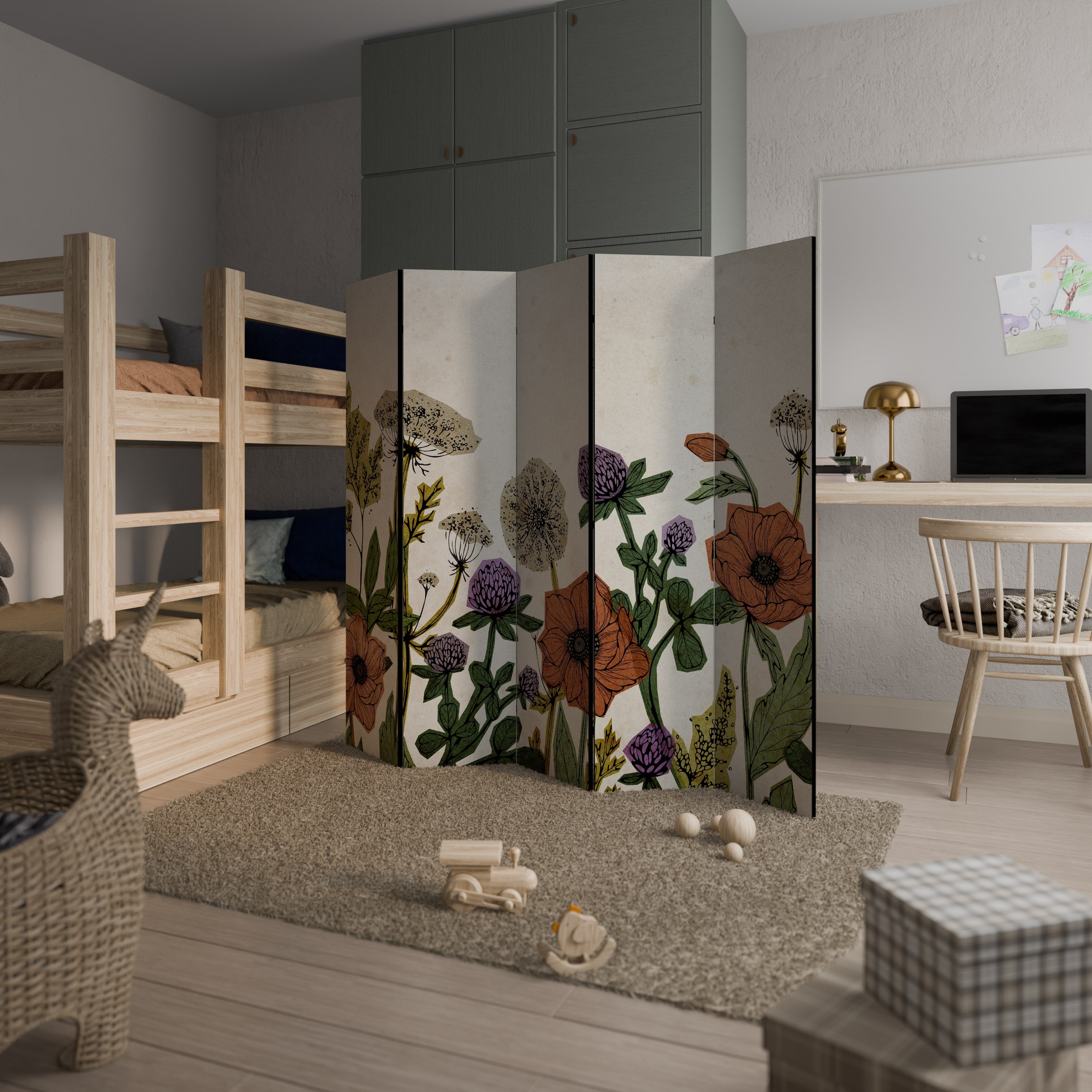 SPROUT ELEGANCE Biombo Decorativo de 5 Painéis