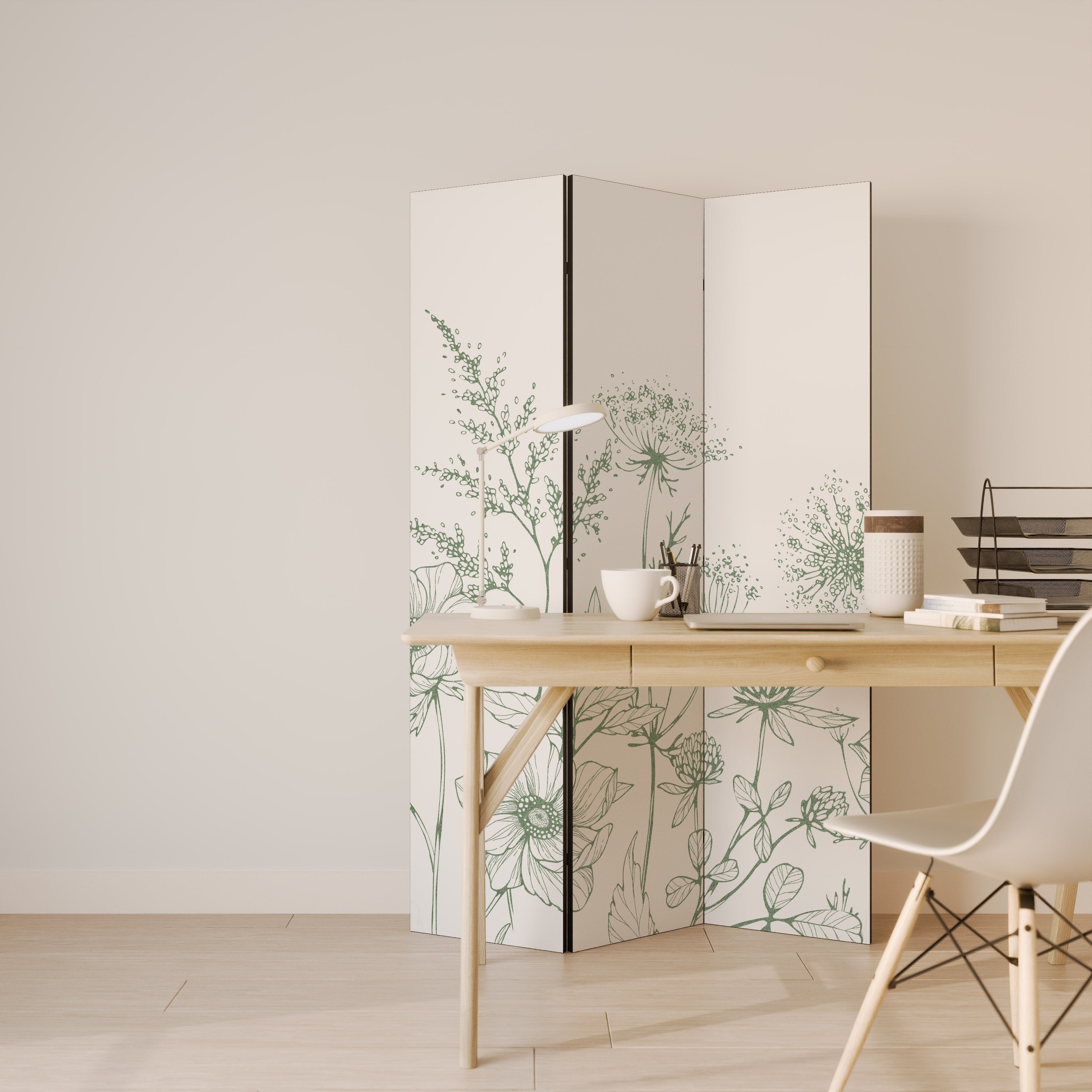 WILDER BEAUTY Biombo Decorativo de 3 Painéis