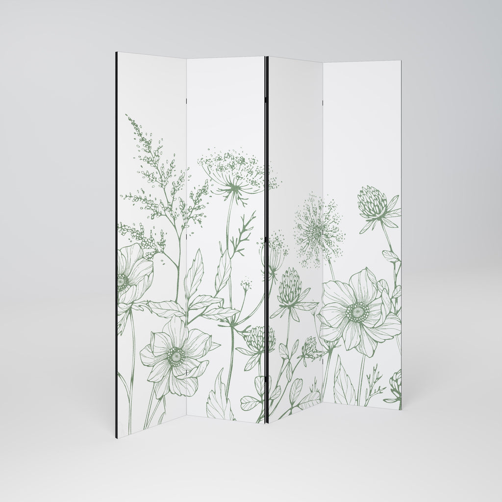 WILDER BEAUTY Biombo Decorativo de 4 Painéis