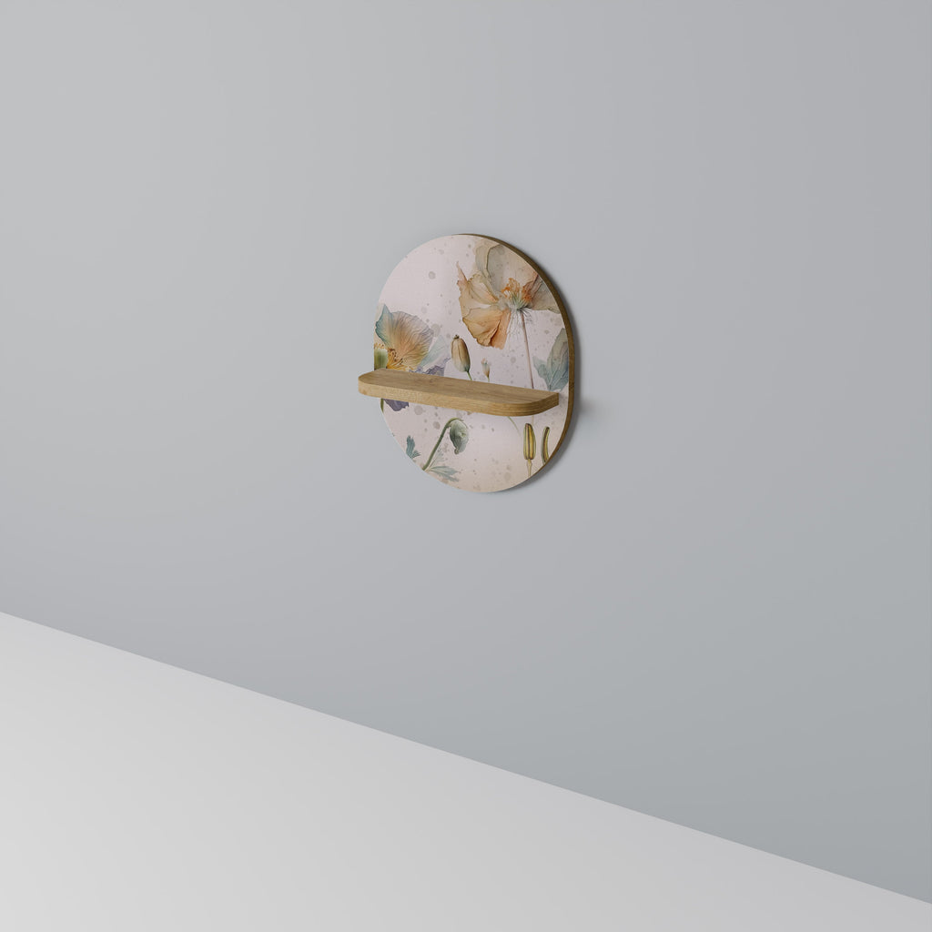 SOFTEN POPPY Prateleira Oval Decorativa em Efeito Carvalho