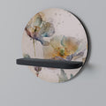 SOFTEN POPPY Round Art Shelf In Black Finish