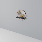 SOFTEN POPPY Round Art Shelf In Black Finish
