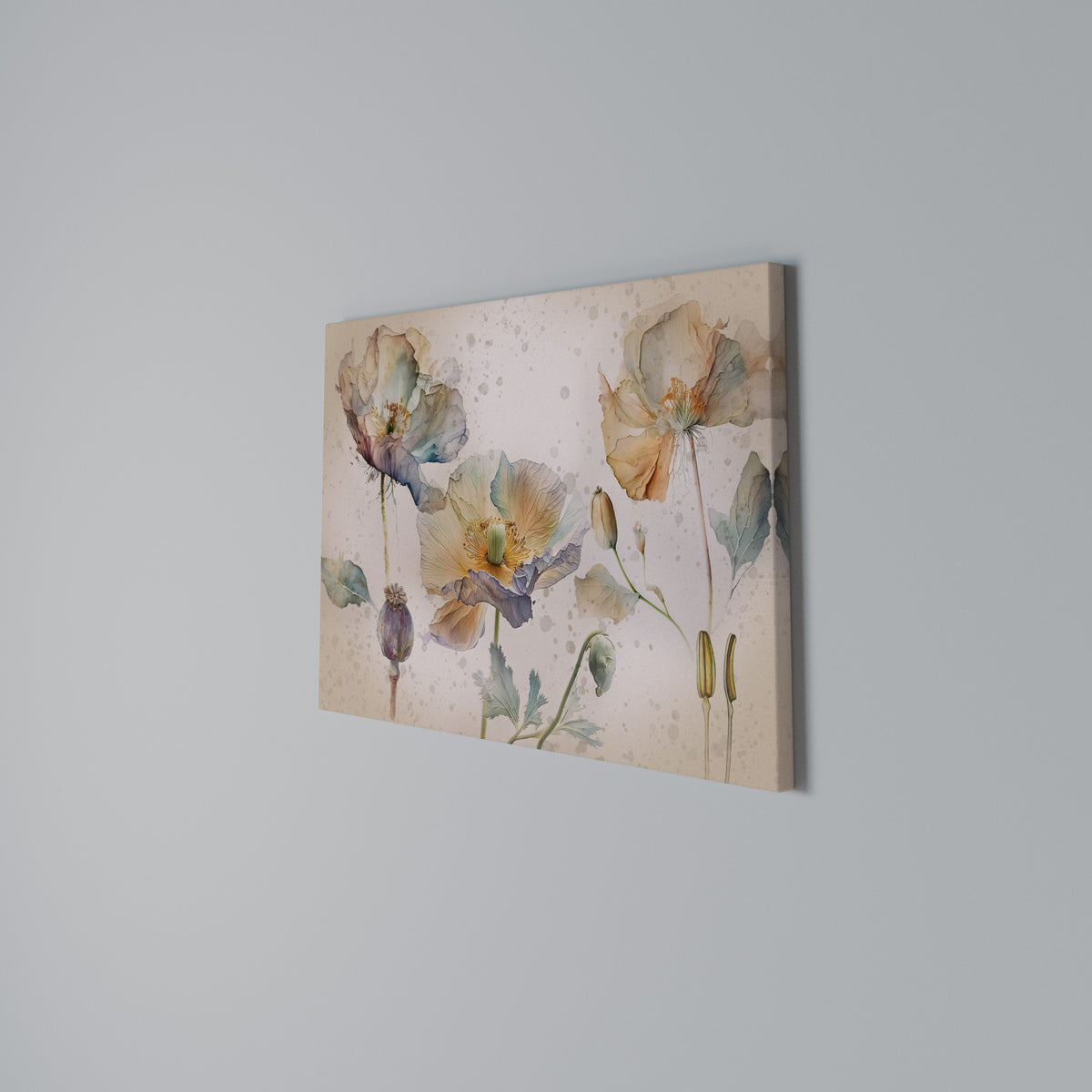 SOFTEN POPPY Horizontal Canvas Print
