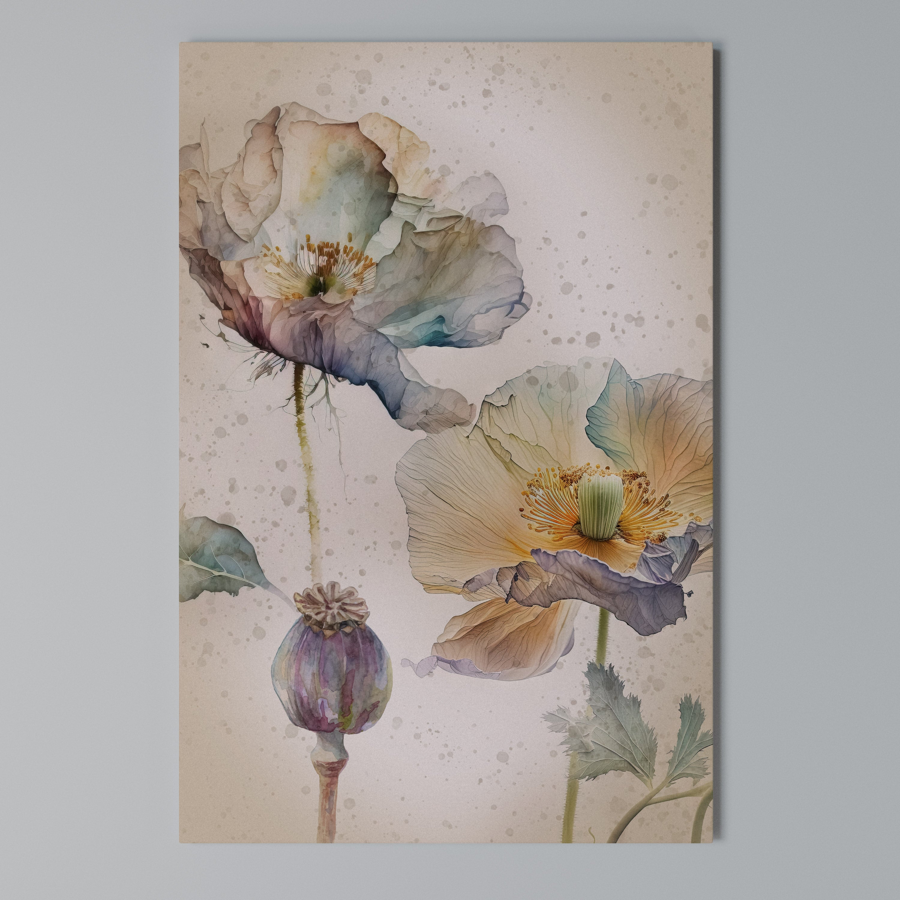 SOFTEN POPPY Quadro em tela vertical