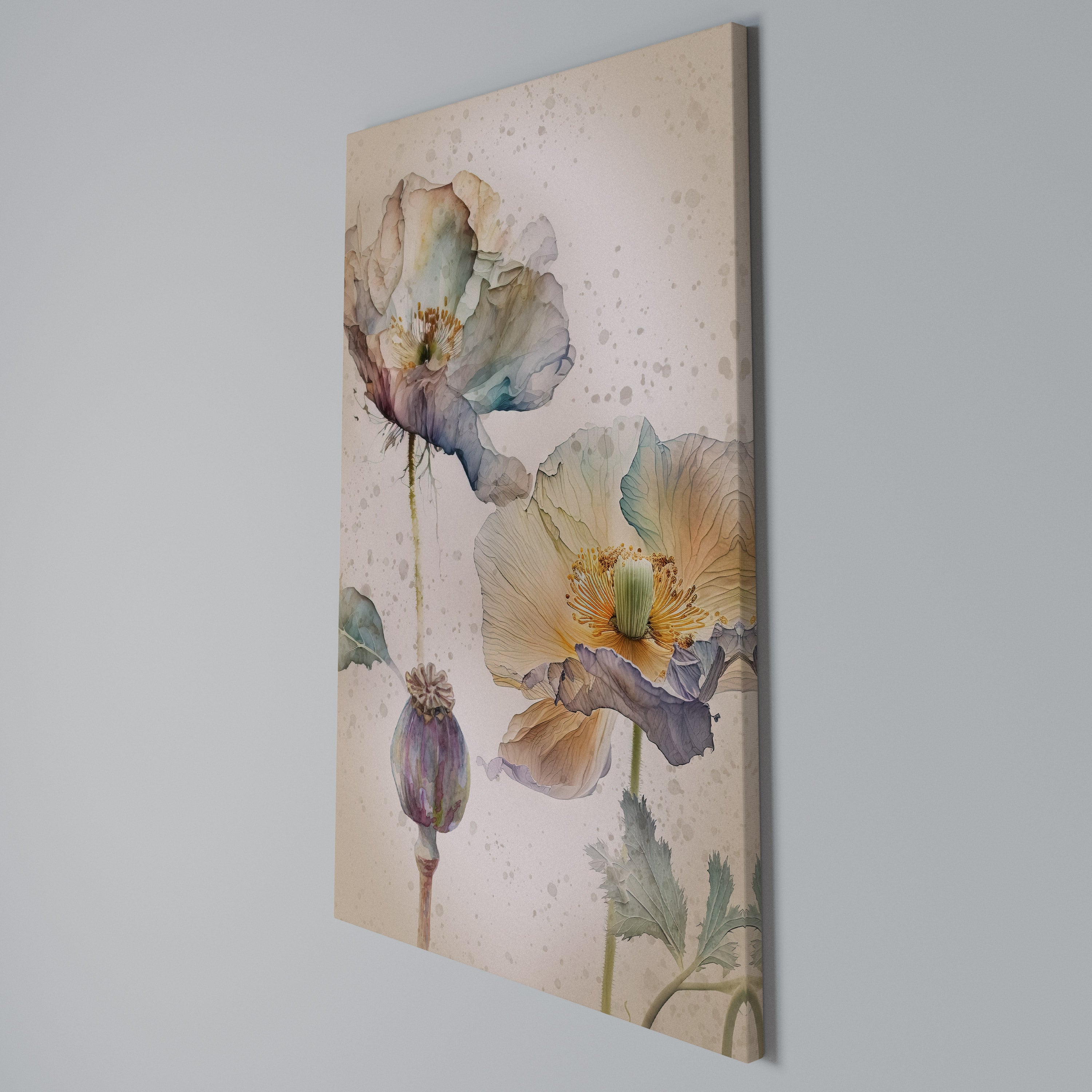 SOFTEN POPPY Quadro em tela vertical