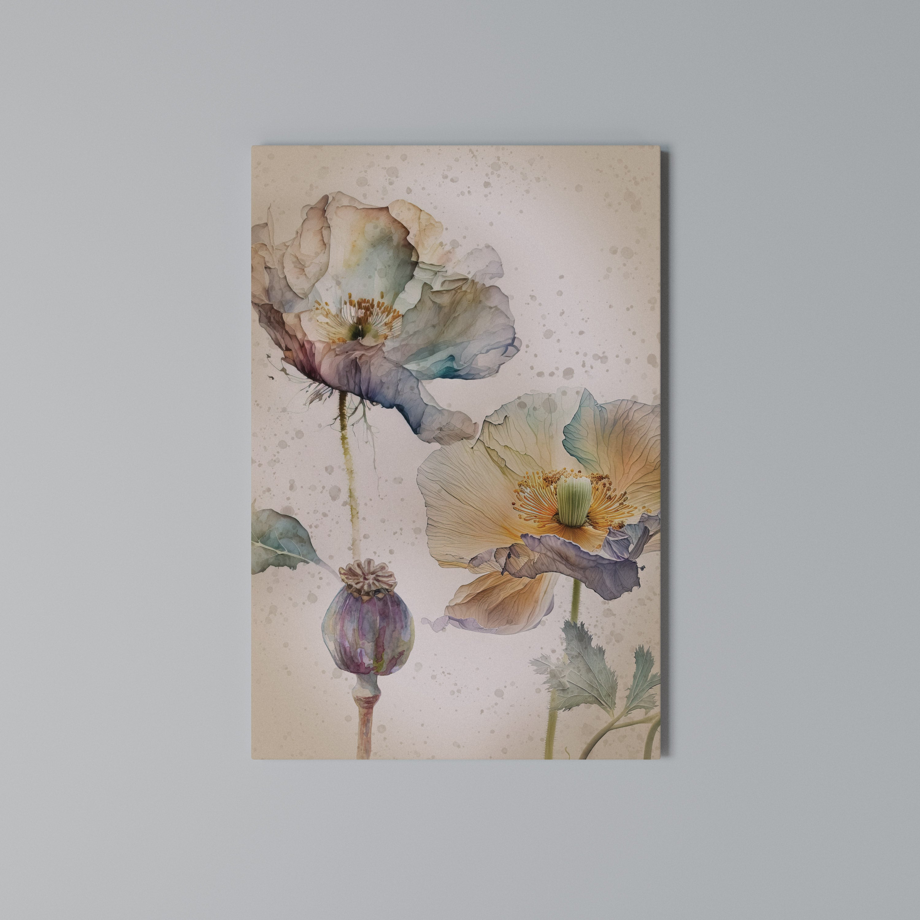 SOFTEN POPPY Quadro em tela vertical