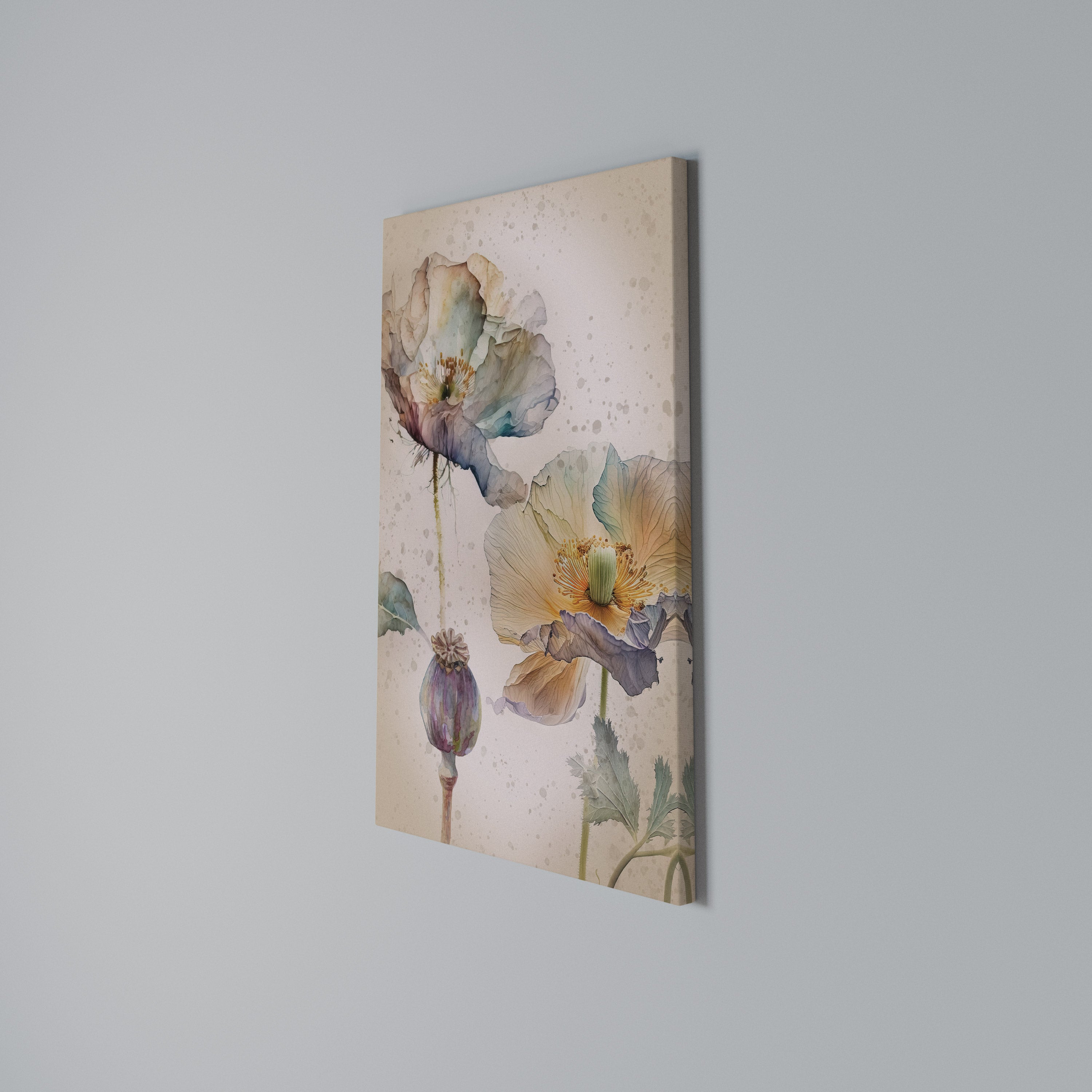 SOFTEN POPPY Quadro em tela vertical
