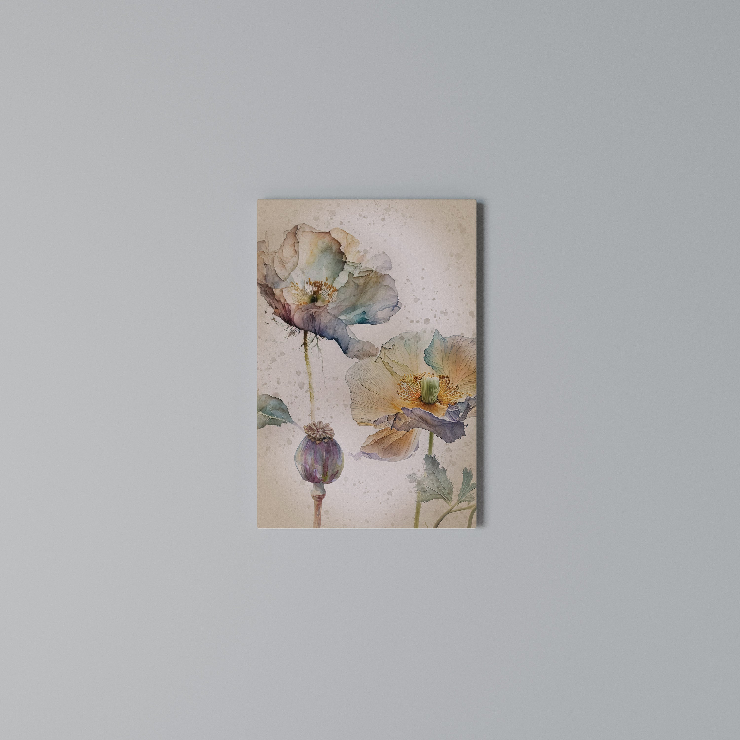 SOFTEN POPPY Quadro em tela vertical