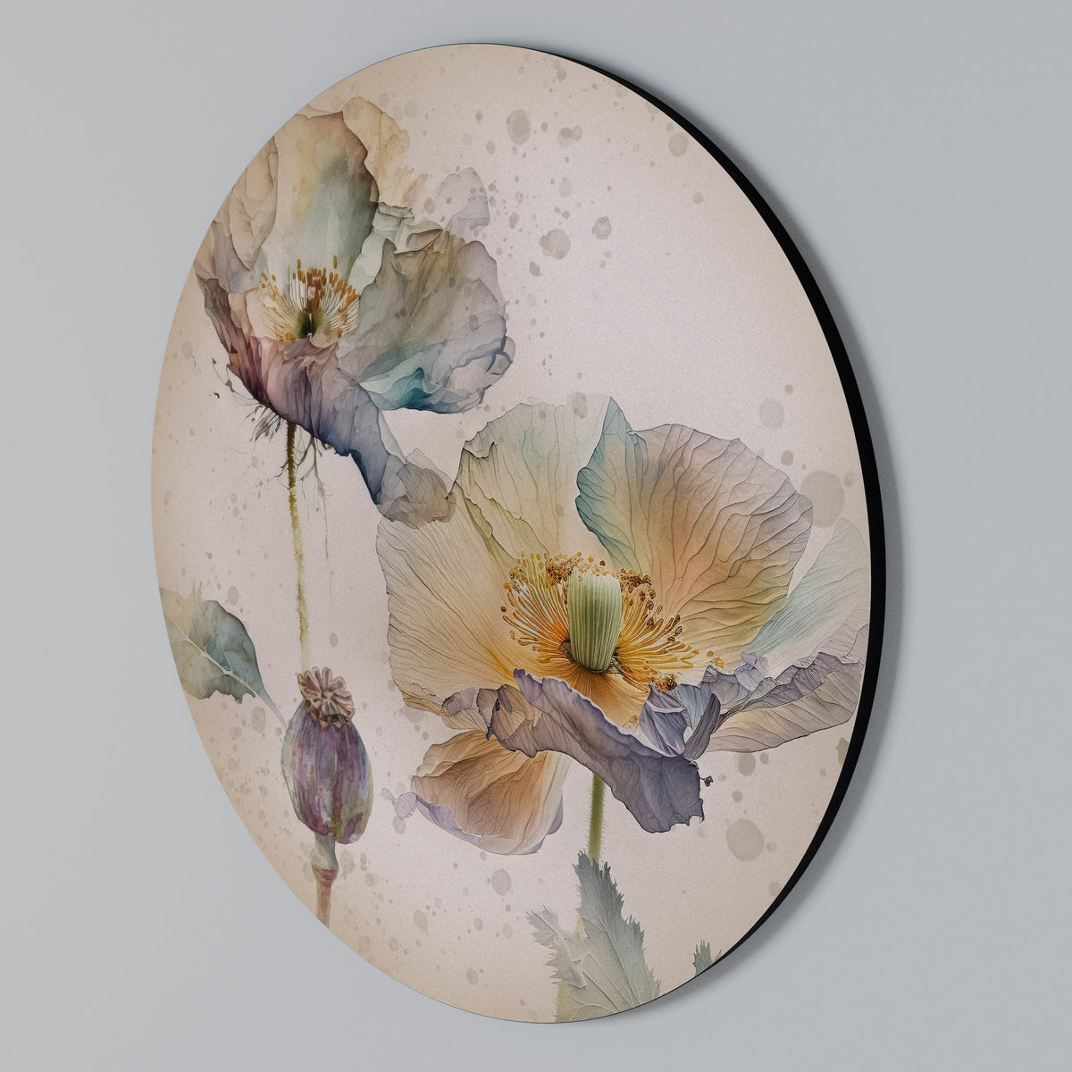 SOFTEN POPPY Arte de Parede Redonda