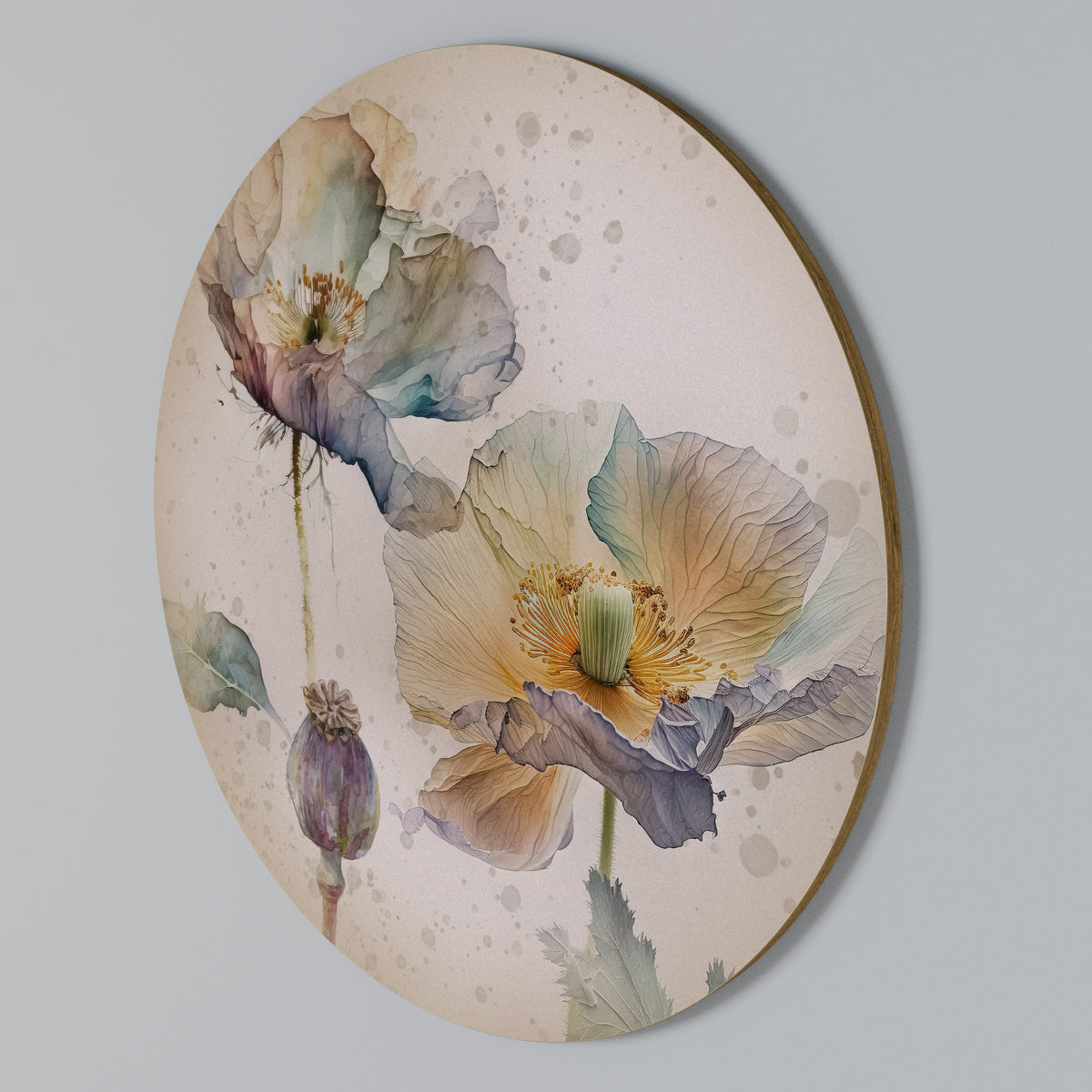 SOFTEN POPPY Arte de Parede Redonda