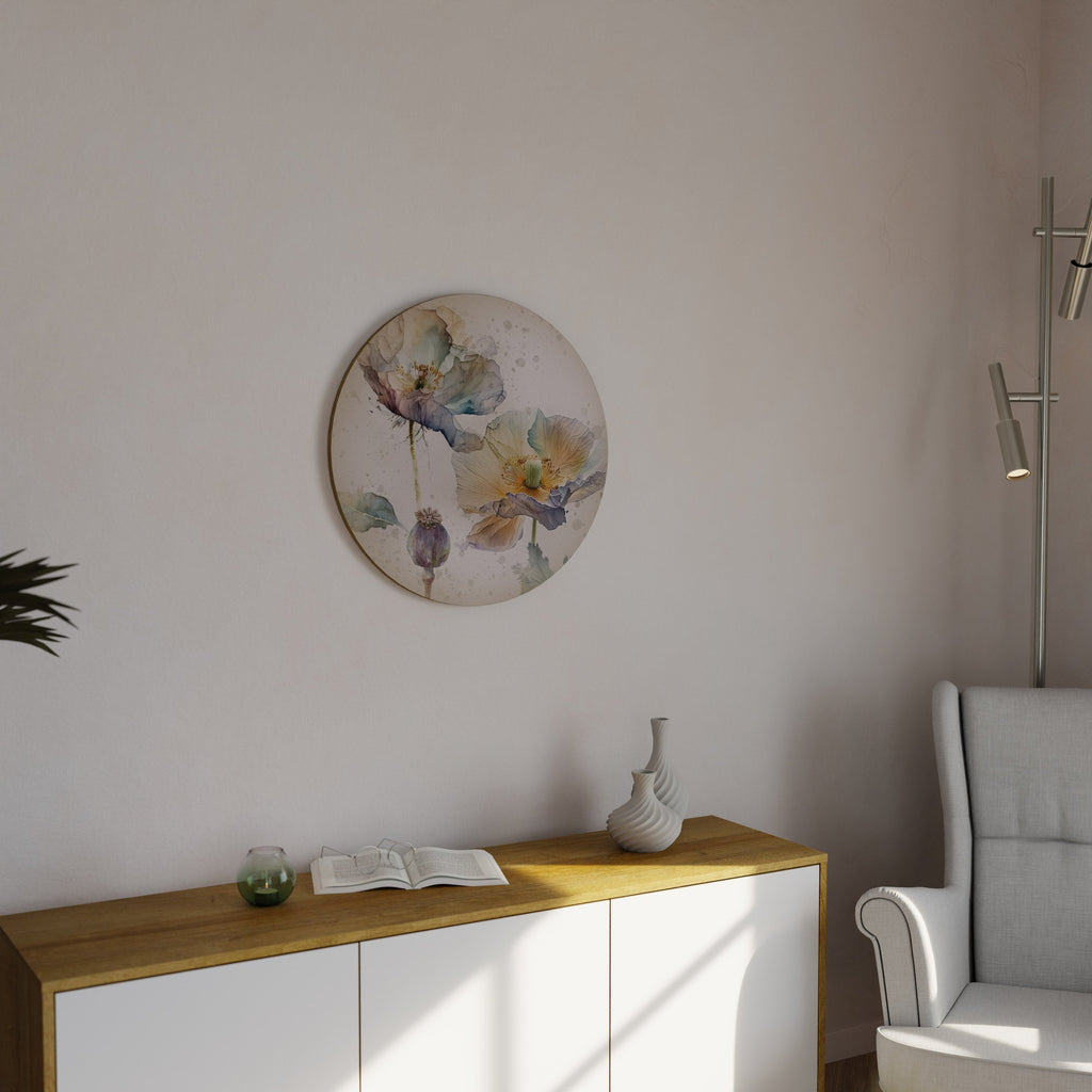 SOFTEN POPPY Quadro Redondo Decorativo