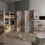 SOFTEN POPPY Biombo Decorativo de 5 Painéis