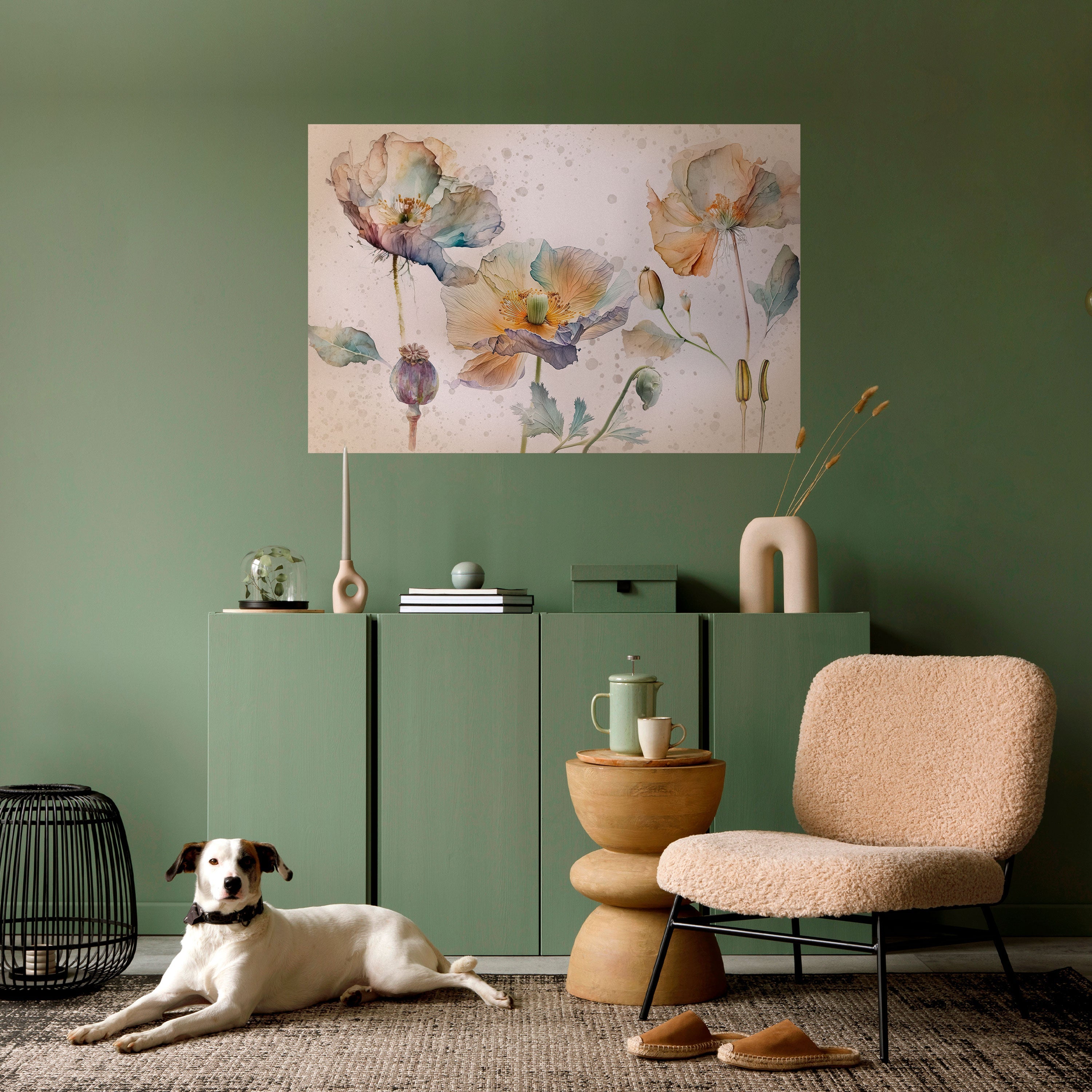 SOFTEN POPPY Poster Horizontal Autocolante