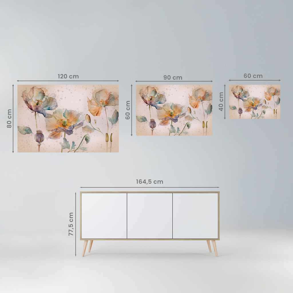 SOFTEN POPPY Poster Horizontal Autocolante