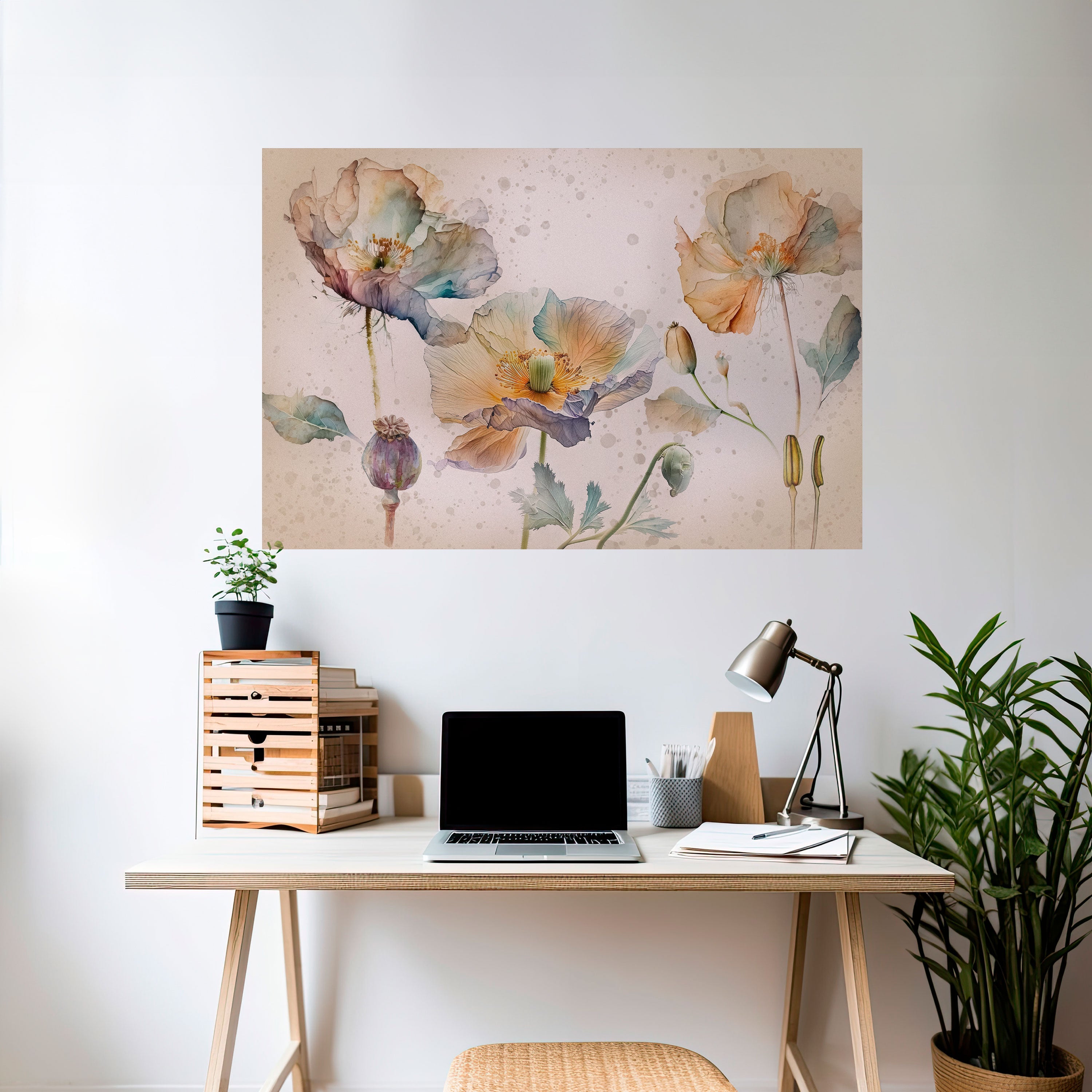 SOFTEN POPPY Poster Horizontal Autocolante