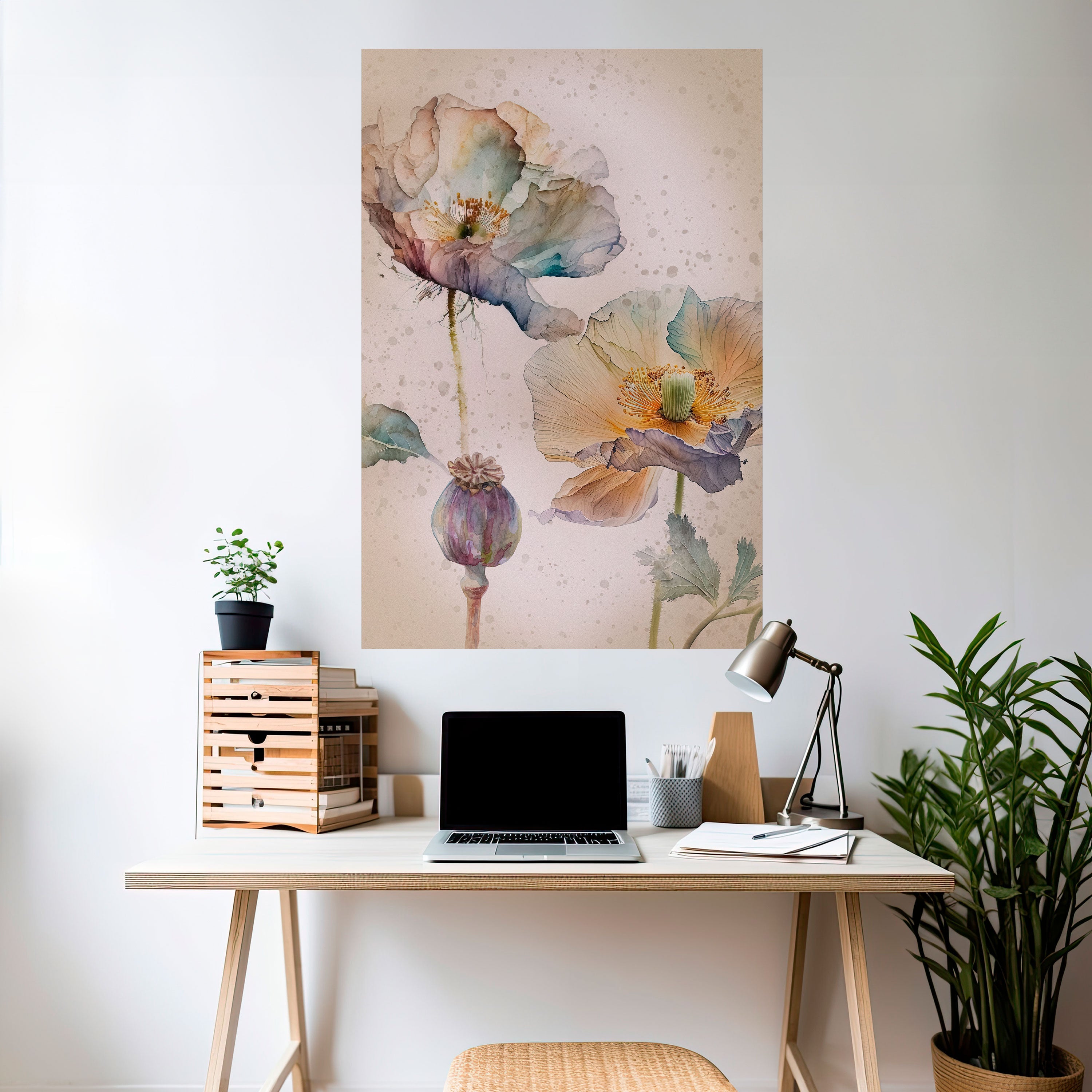 SOFTEN POPPY Poster Vertical Autocolante
