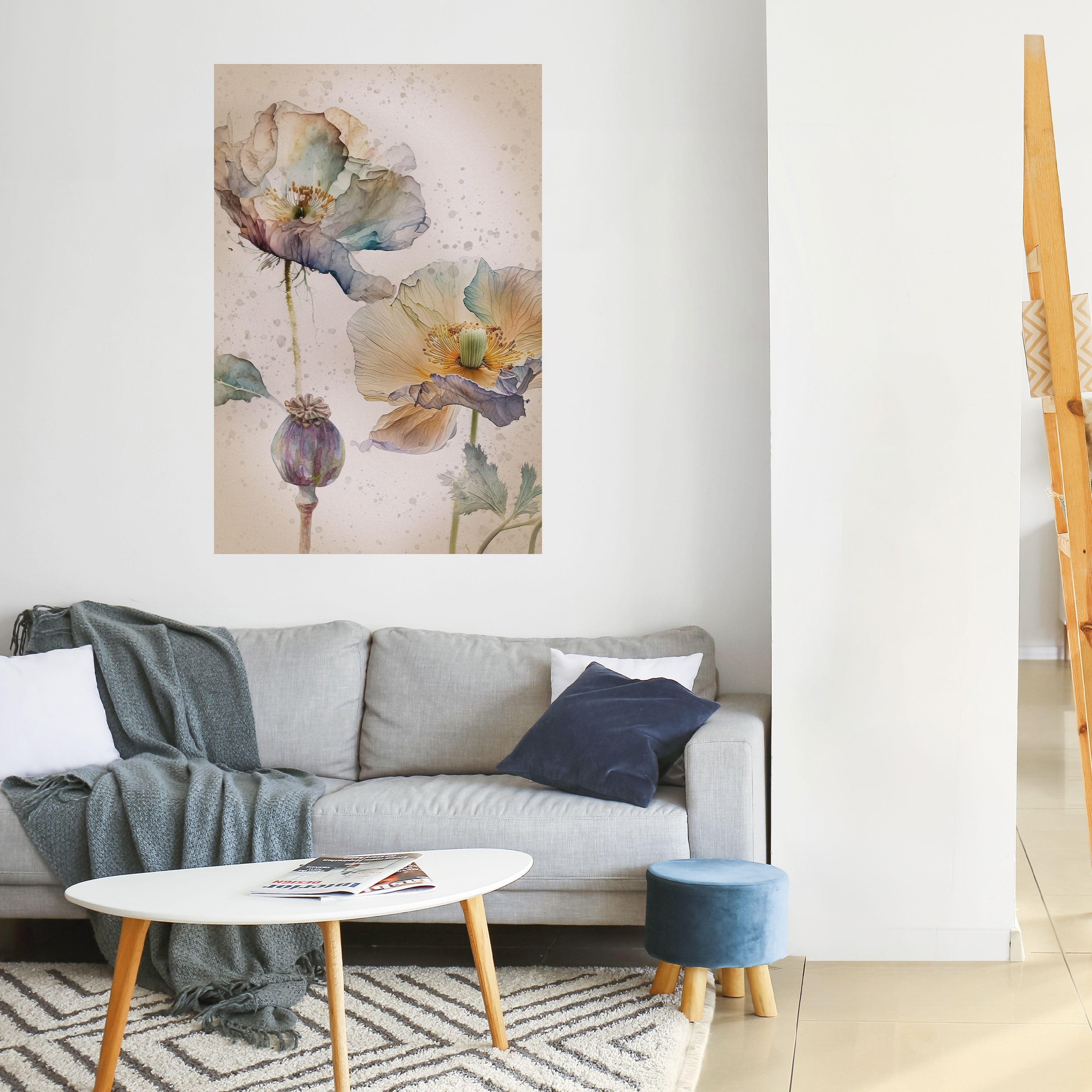 SOFTEN POPPY Poster Vertical Autocolante