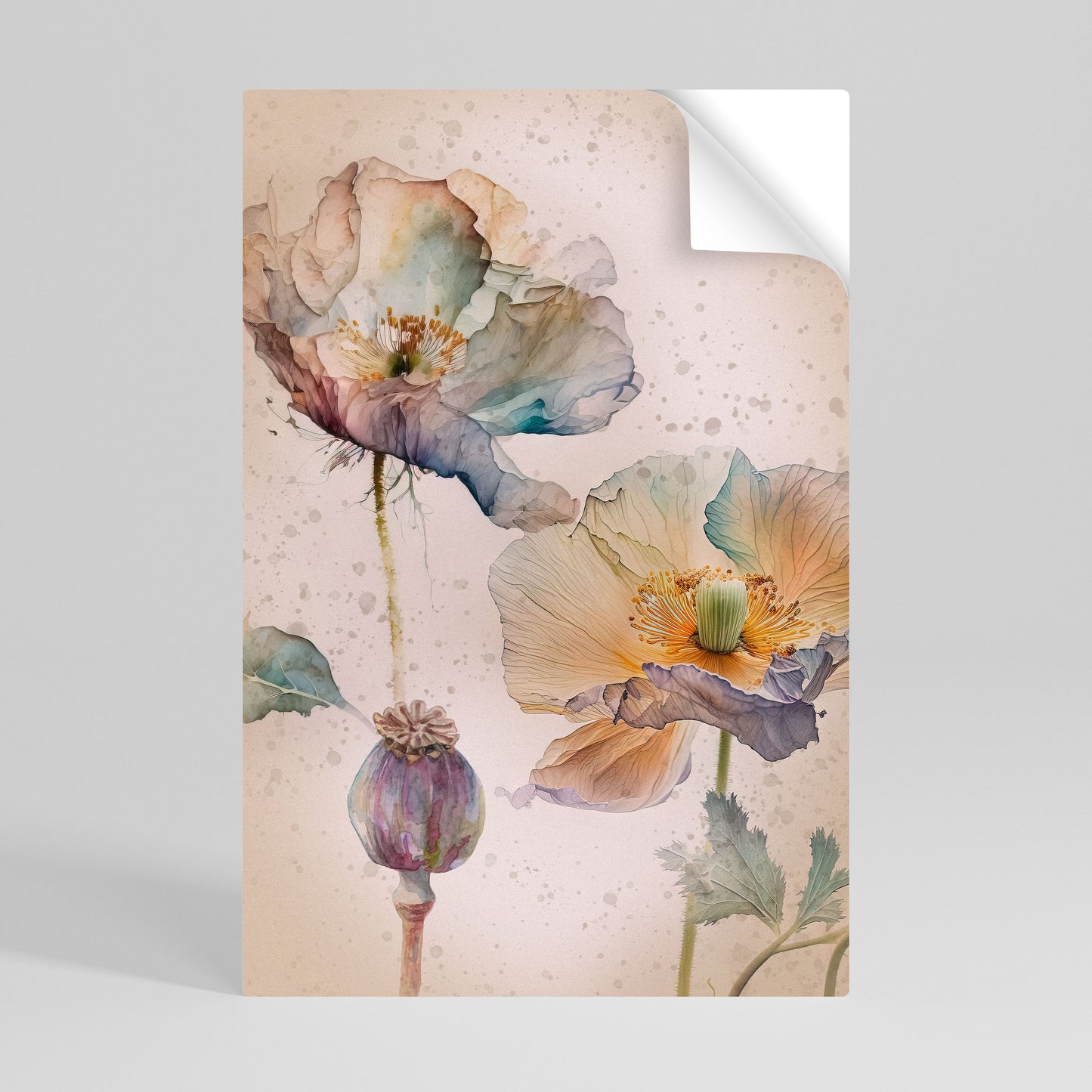 SOFTEN POPPY Póster Autocolante Vertical