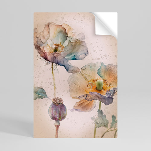 SOFTEN POPPY Póster Autocolante Vertical