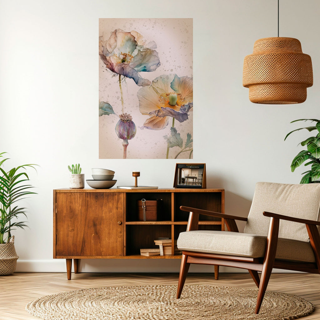 SOFTEN POPPY Poster Vertical Autocolante