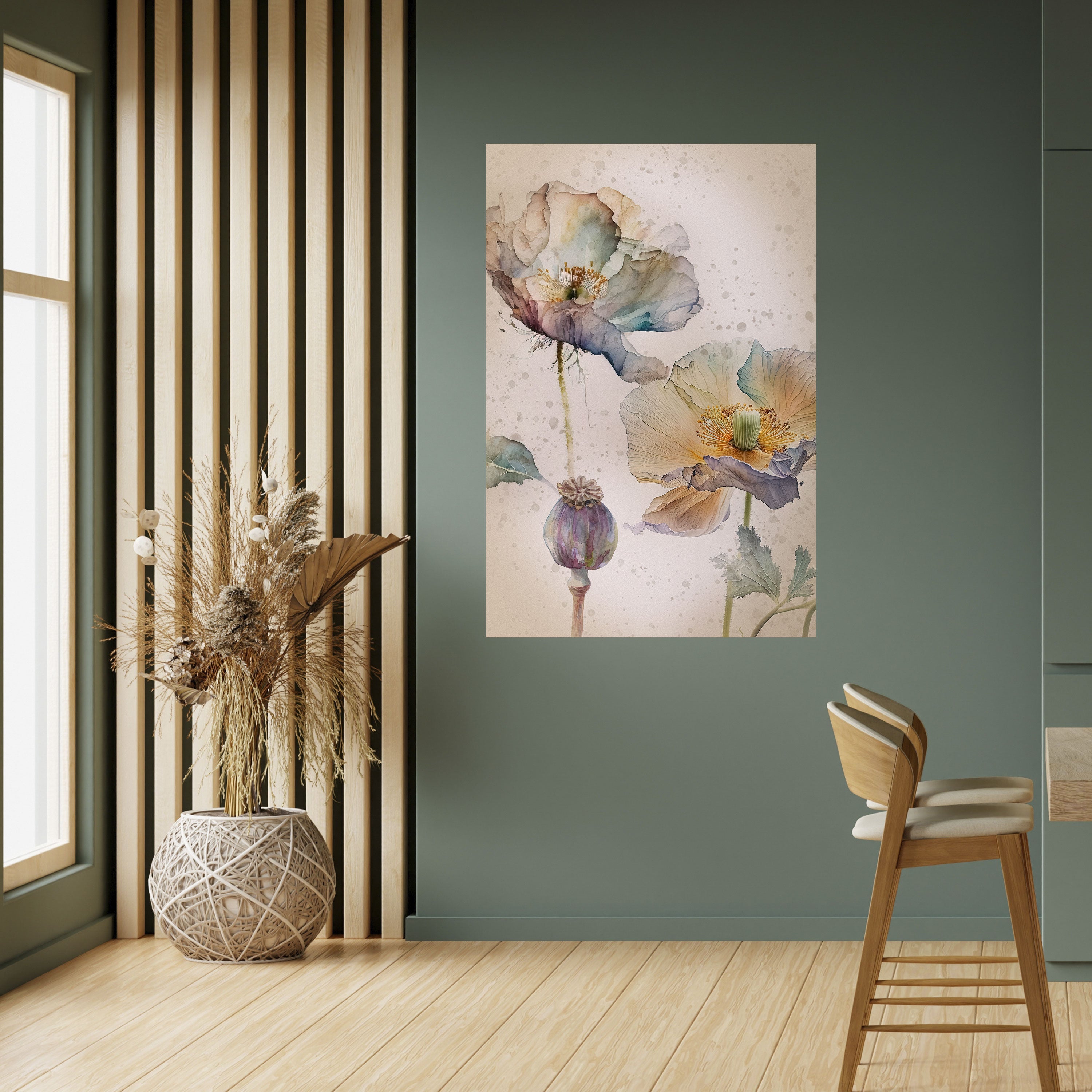 SOFTEN POPPY Poster Vertical Autocolante
