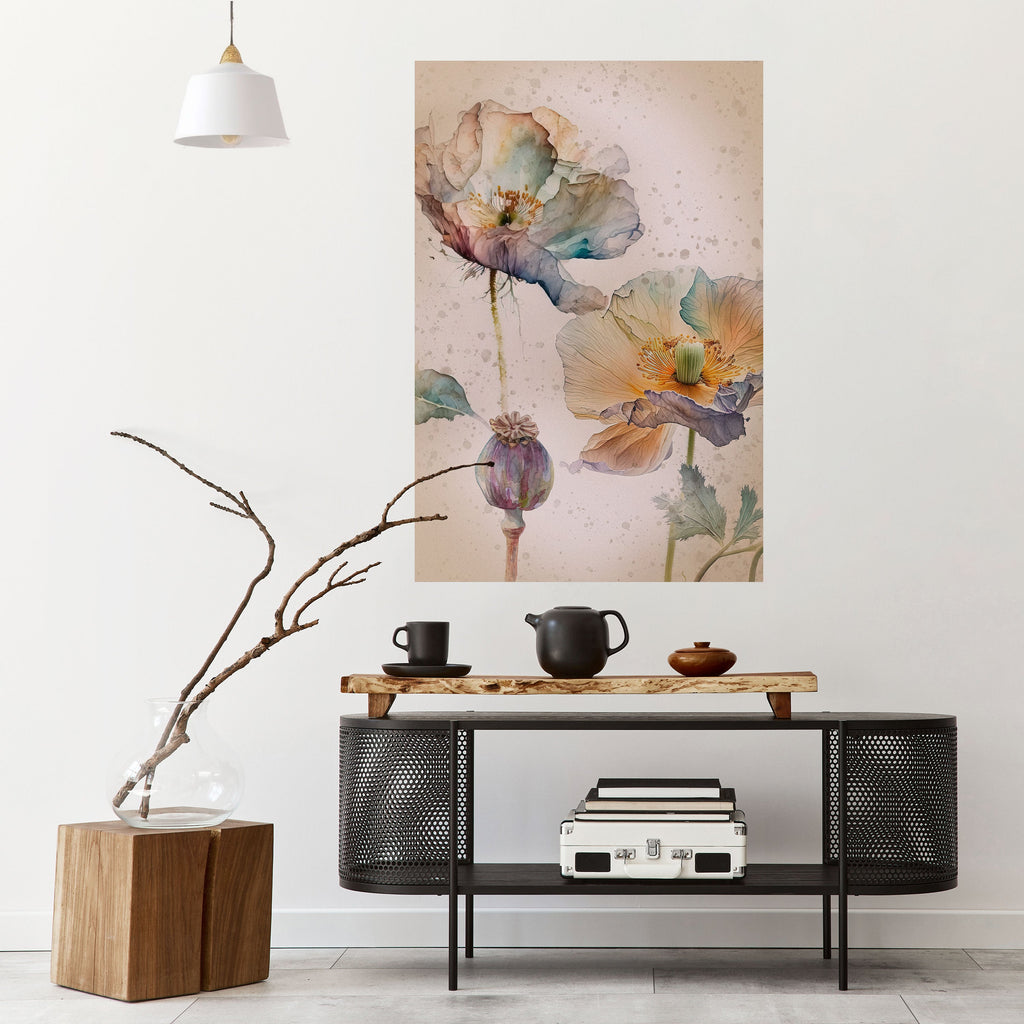 SOFTEN POPPY Poster Vertical Autocolante