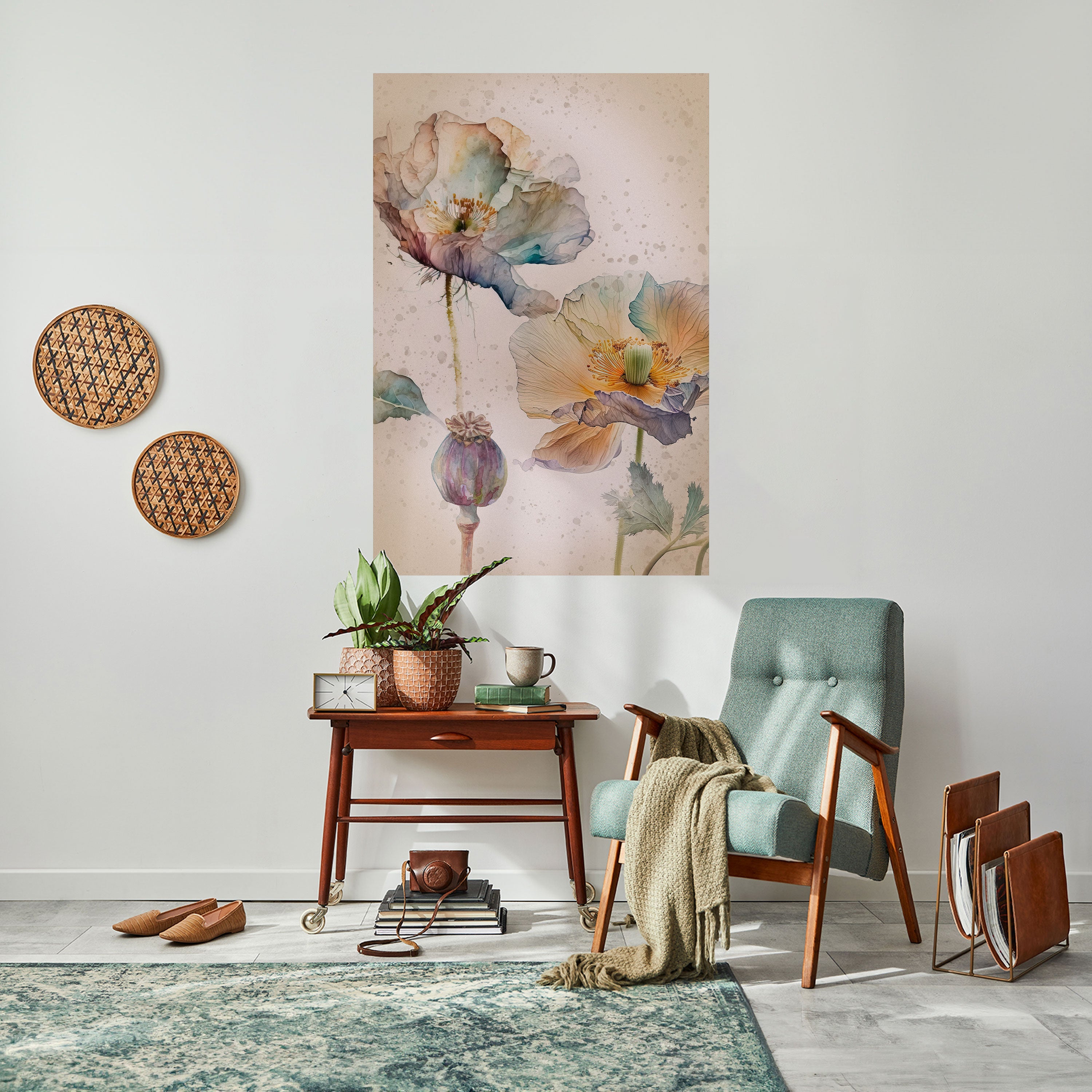 SOFTEN POPPY Poster Vertical Autocolante