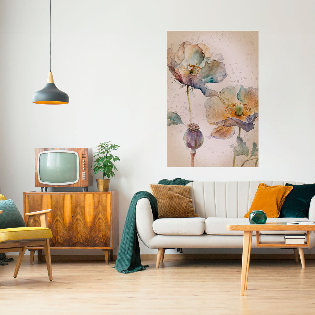 SOFTEN POPPY Poster Vertical Autocolante