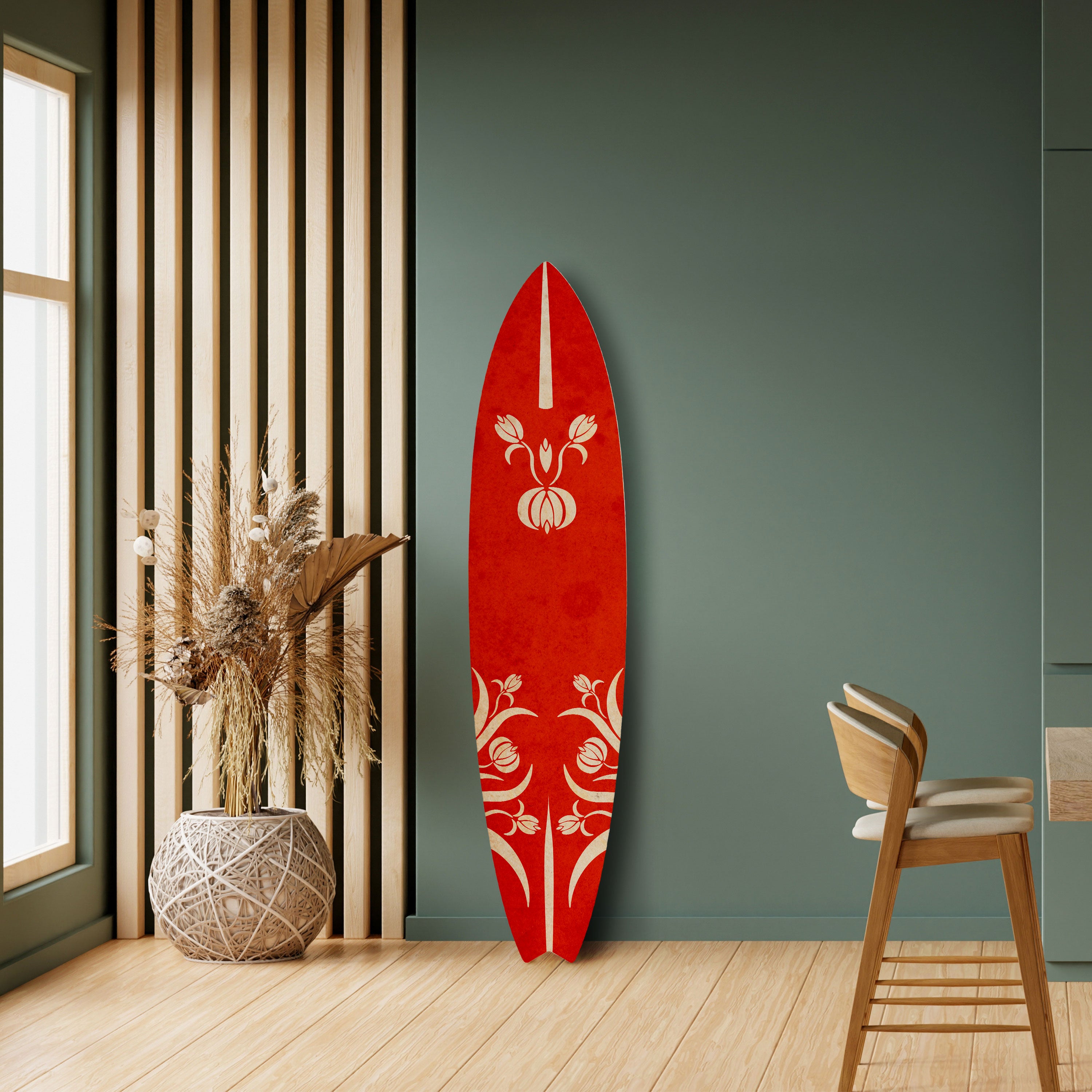 FLOWERY ORNATE Prancha de surf decorativa em contraplacado