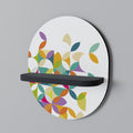 PIXEL BLOSSOM Oval Art Shelf In Black Finish
