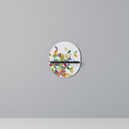 PIXEL BLOSSOM Oval Art Shelf In Black Finish