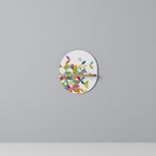 PIXEL BLOSSOM Prateleira Oval Decorativa em Efeito Carvalho