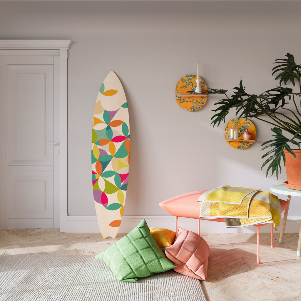 PIXEL BLOSSOM Painel Decorativo Prancha de Surf