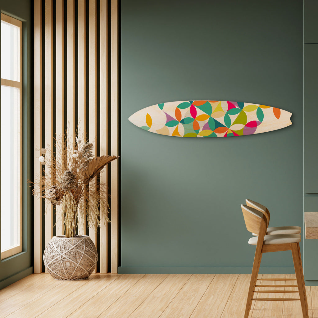 PIXEL BLOSSOM Painel Decorativo Prancha de Surf