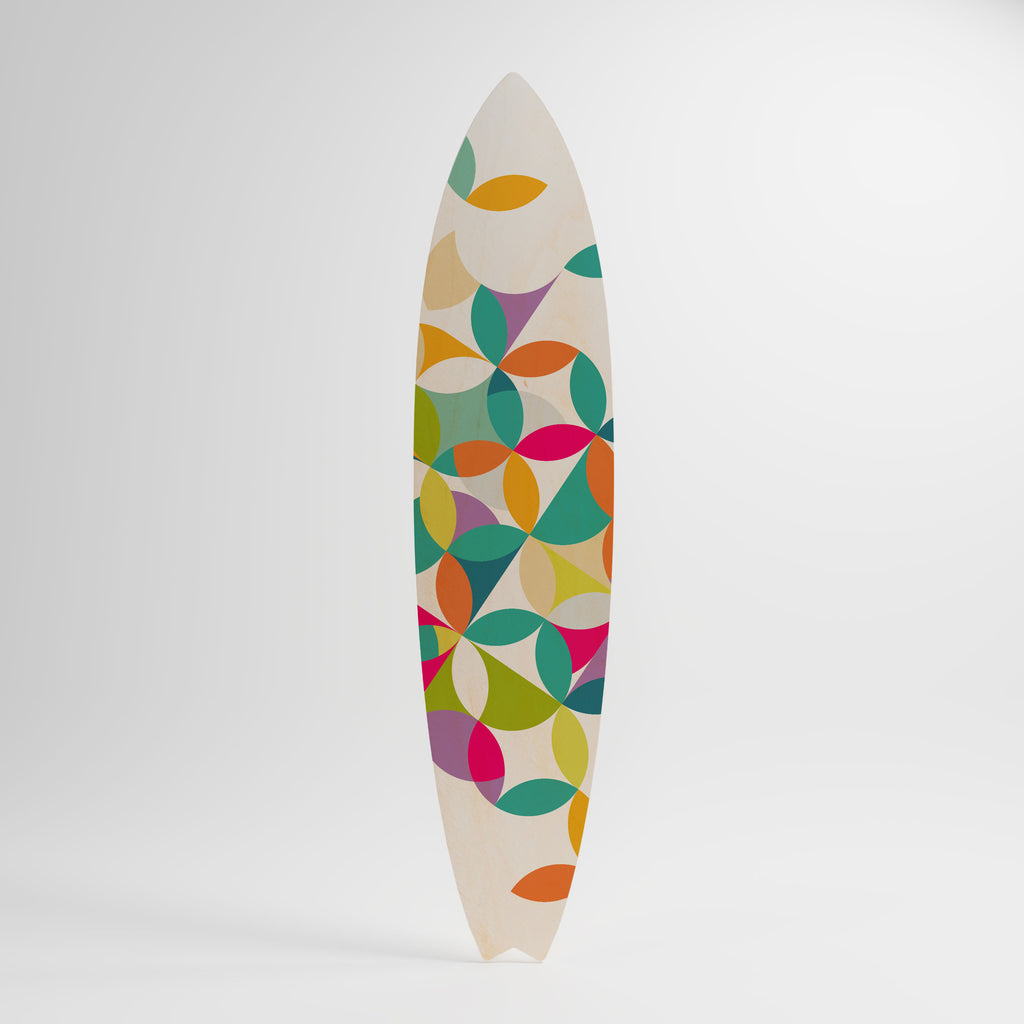 PIXEL BLOSSOM Decorative Plywood Surfboard