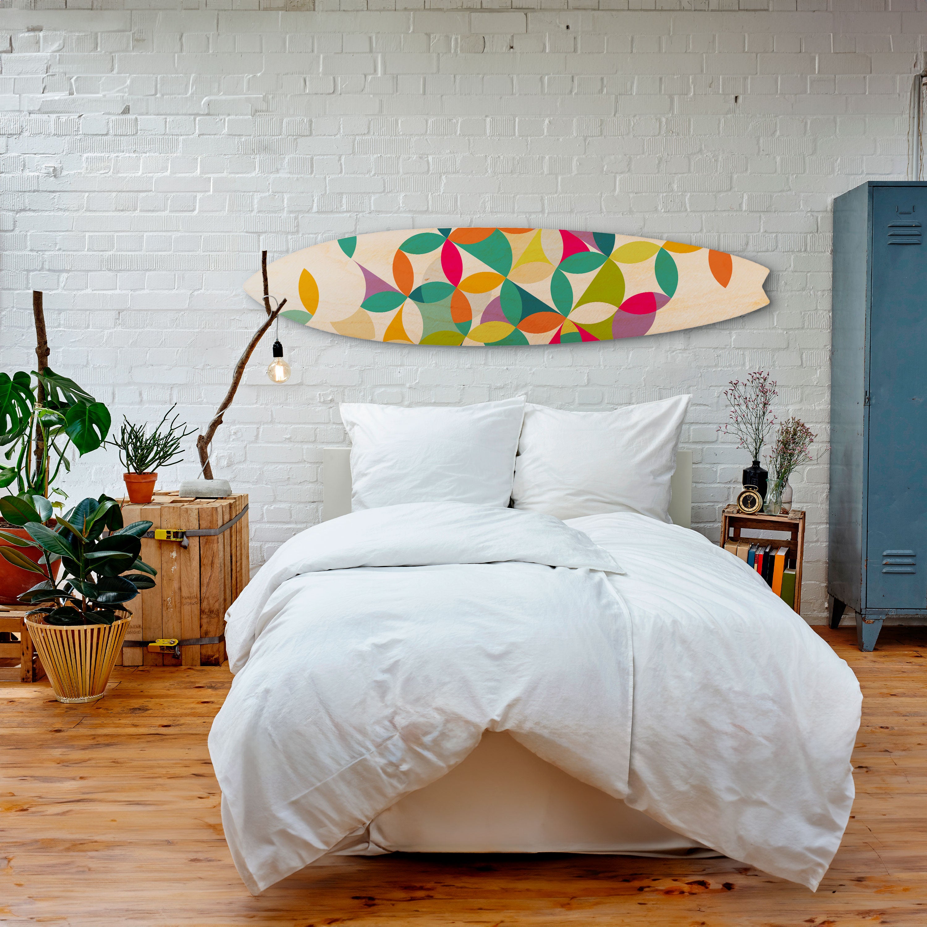 PIXEL BLOSSOM Decorative Plywood Surfboard