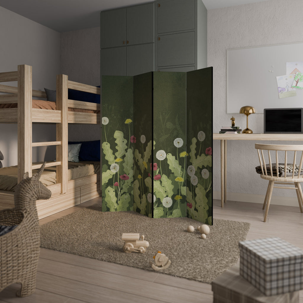 DANDELION AMUSE Biombo Decorativo de 4 Painéis