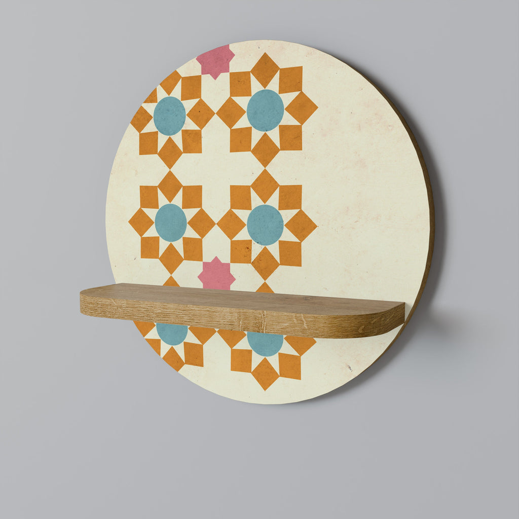 FLORAL DECOR Prateleira Redonda Decorativa em Efeito Carvalho