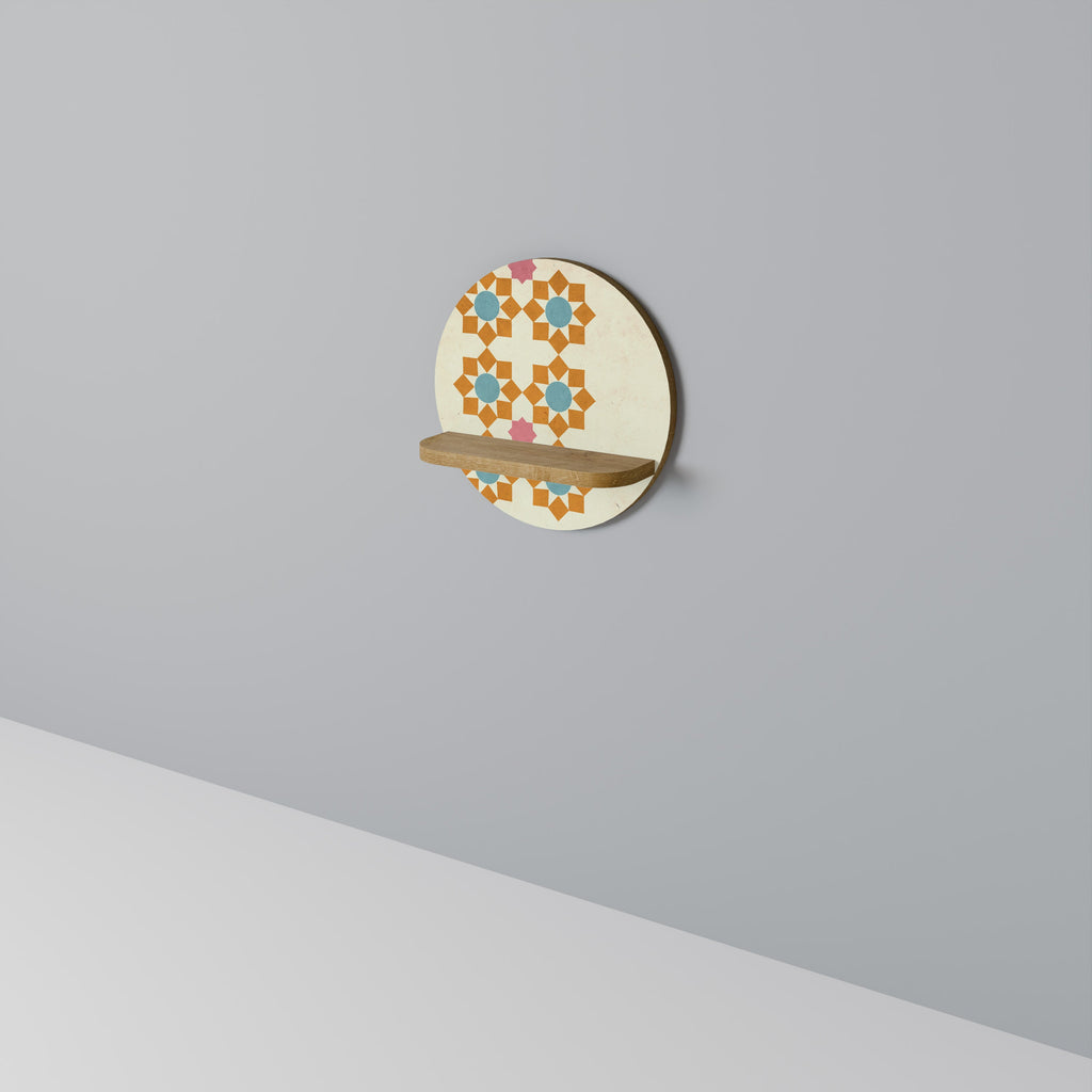 FLORAL DECOR Prateleira Redonda Decorativa em Efeito Carvalho